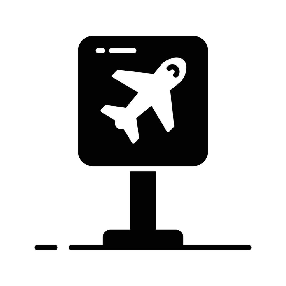 kolla upp detta försiktigt tillverkad designad ikon av flygplats tecken styrelse i modern stil vektor