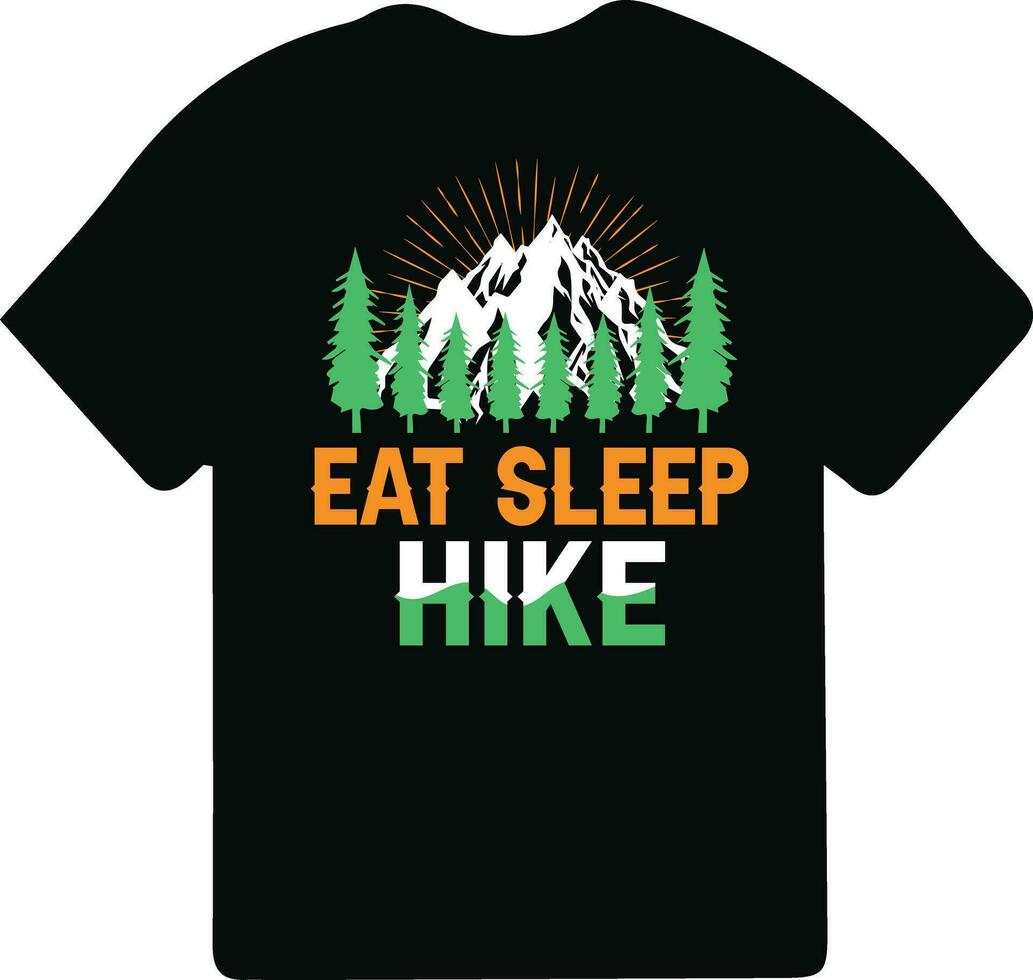 Wandern T-Shirt Design. wild, Berg, Wanderer, und Abenteuer Silhouetten Vektor Illustration.
