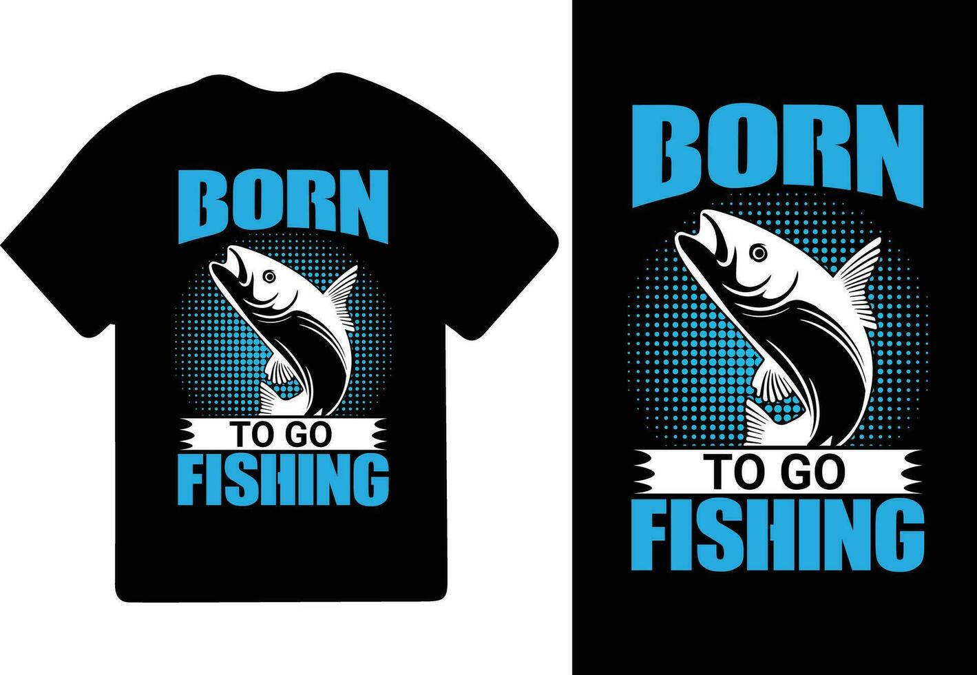 född till gå fiske, tvingade till arbete t-shirt design, fiske t-shirt design, fiske spel, fiske typografi t-shirt design. vektor