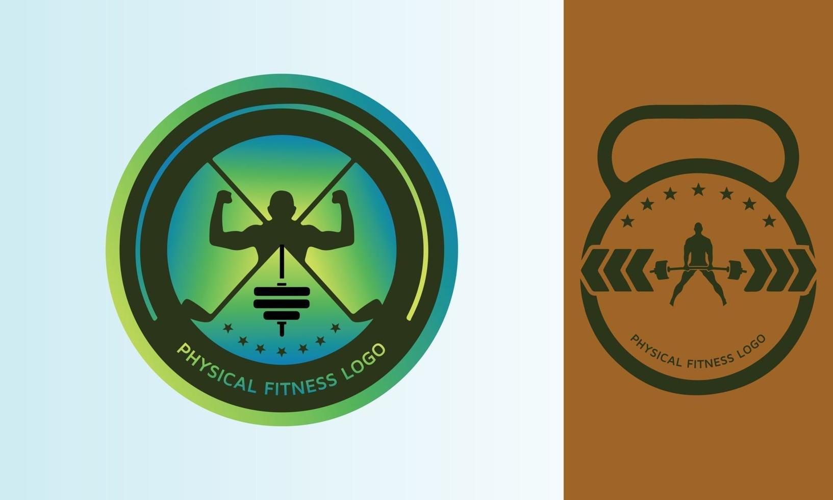 fitness logotyp med golf mall vektor