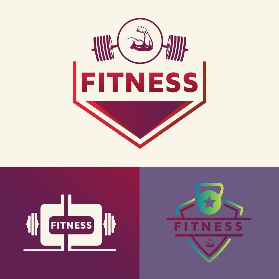 uppsättning fitness vektor logo design