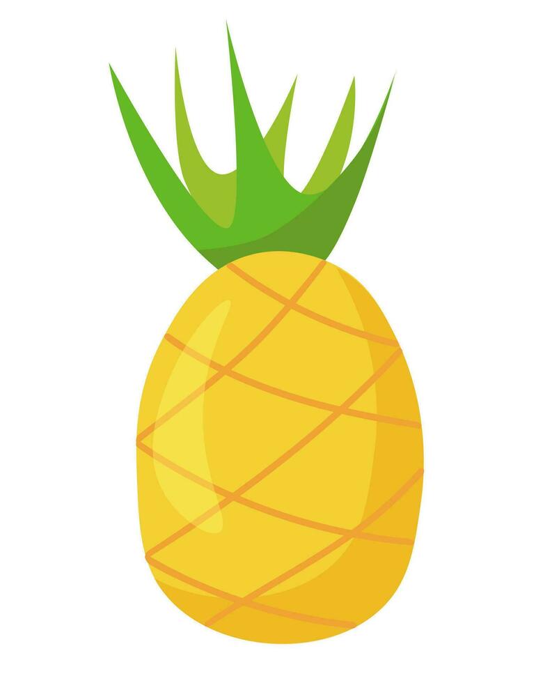 ananas frukt. tecknad serie vektor illustration för ikon, klistermärke, logotyp, tecken, emblem.