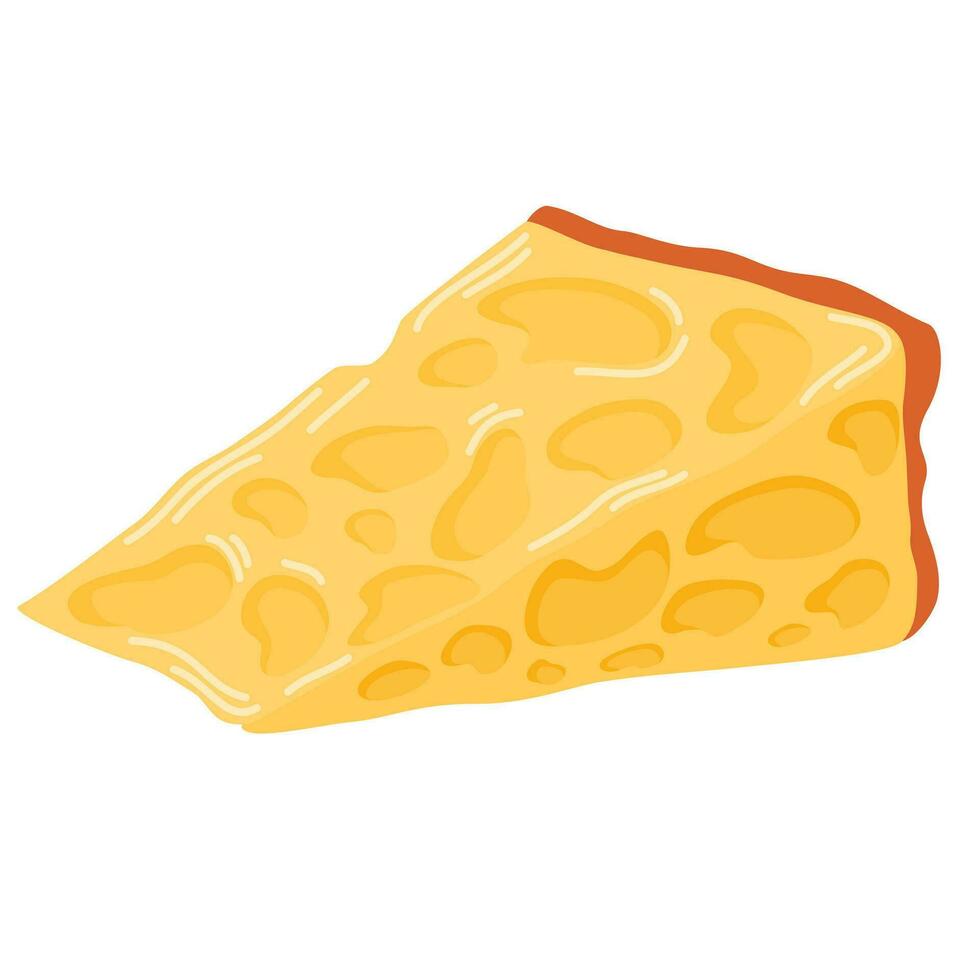 Schnitt Käse Stück. frisch, nahrhaft Niederländisch Käse. Molkerei Produkte. Ideal zum Cafés, Menüs, Restaurants, Lebensmittel. Vektor Hand zeichnen Illustration