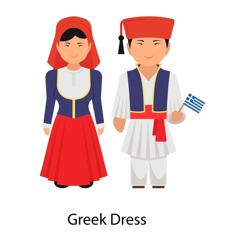 unik grekisk klänning vektor