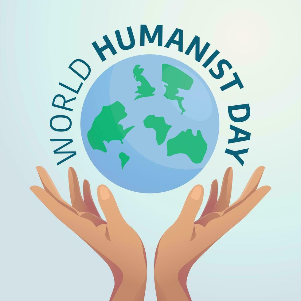 värld humanist dag vektor mall för firande. värld humanist dag firande. värld humanist dag. platt hand vektor design.