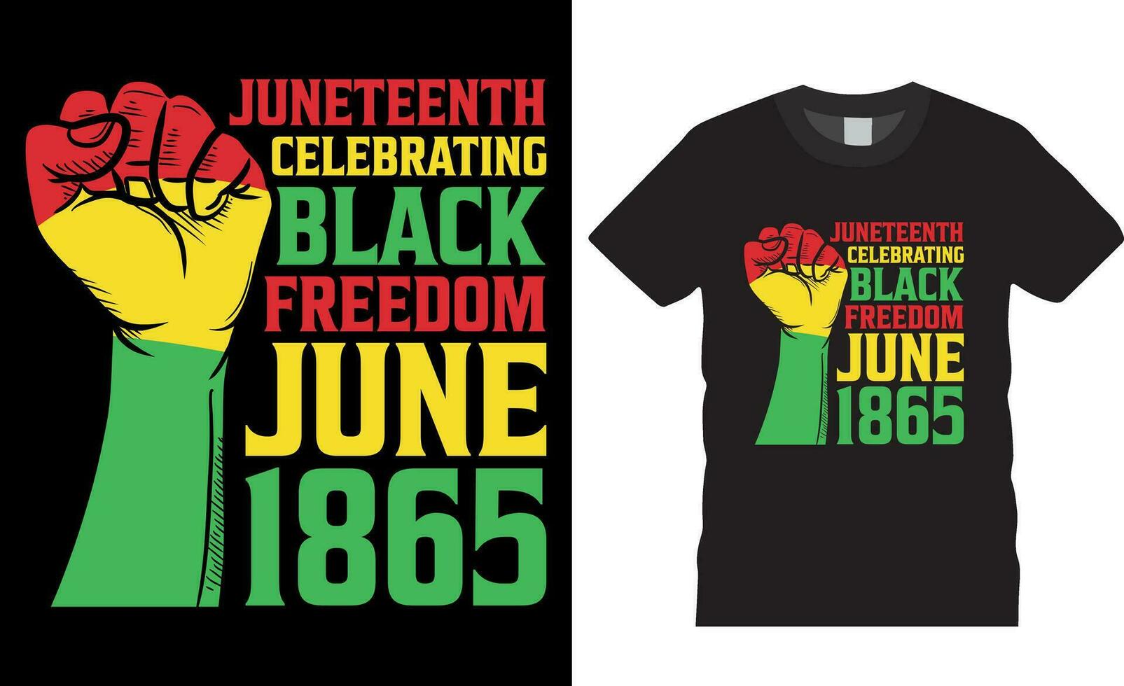juni fira svart frihet juni 19-1865 t-shirt design vektor illustration.