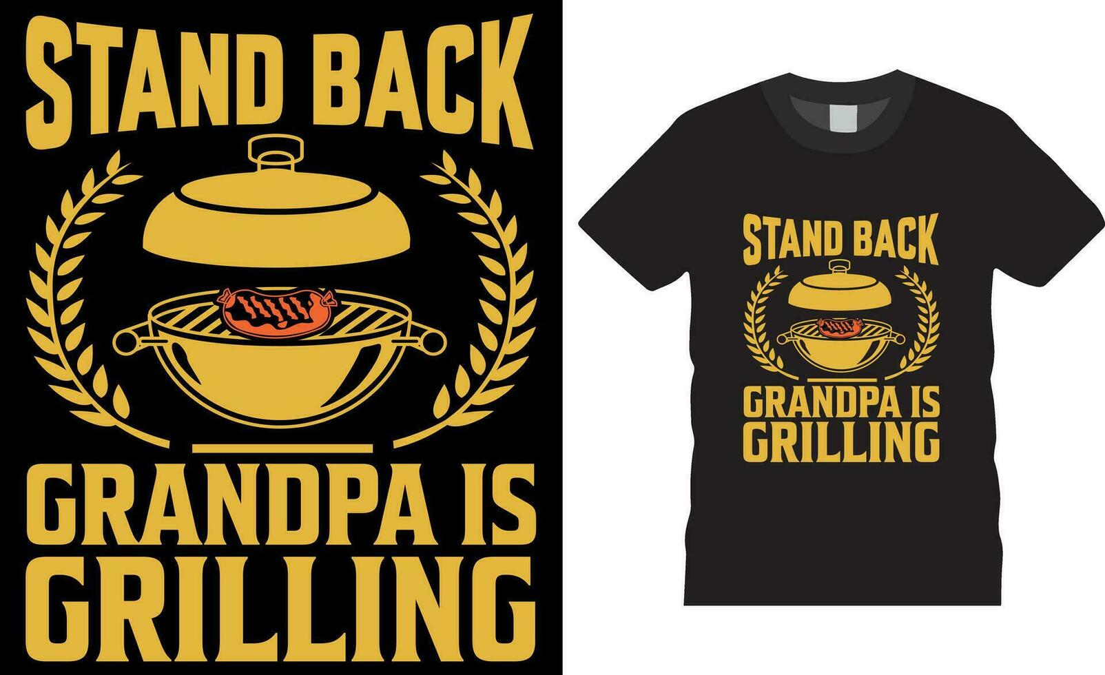 Stand zurück Opa ist Grillen Familie Grill komisch T-Shirt Design Vektor template.stand zurück Opa ist Grillen