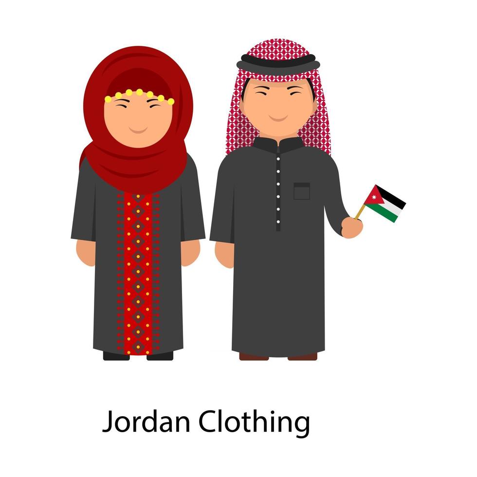 Jordanien kläder kulturella vektor