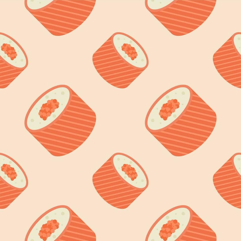 sushi sömlös mönster vektor illustration, japansk kök. orientalisk maträtt