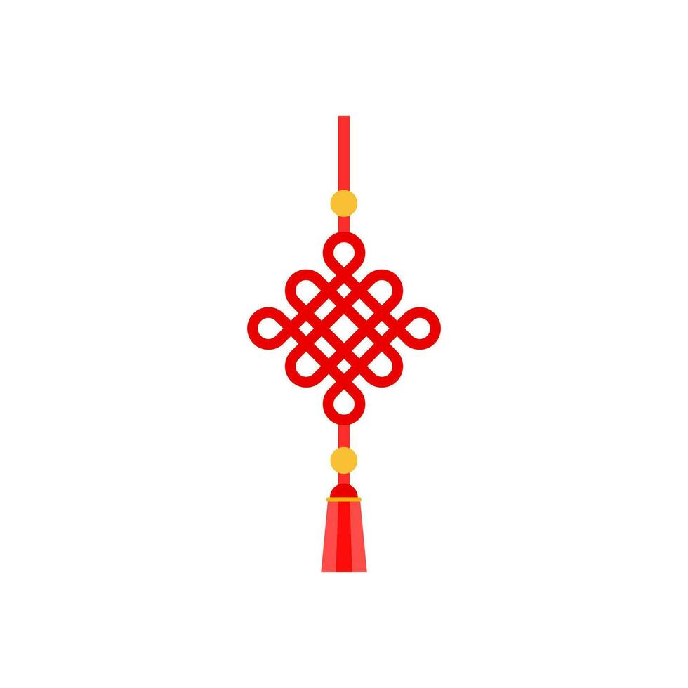 Chinesisch rot Knoten Vektor Illustration. Chinesisch traditionell Symbol