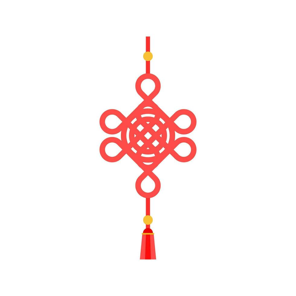 Chinesisch rot Knoten Vektor Illustration. Chinesisch traditionell Symbol