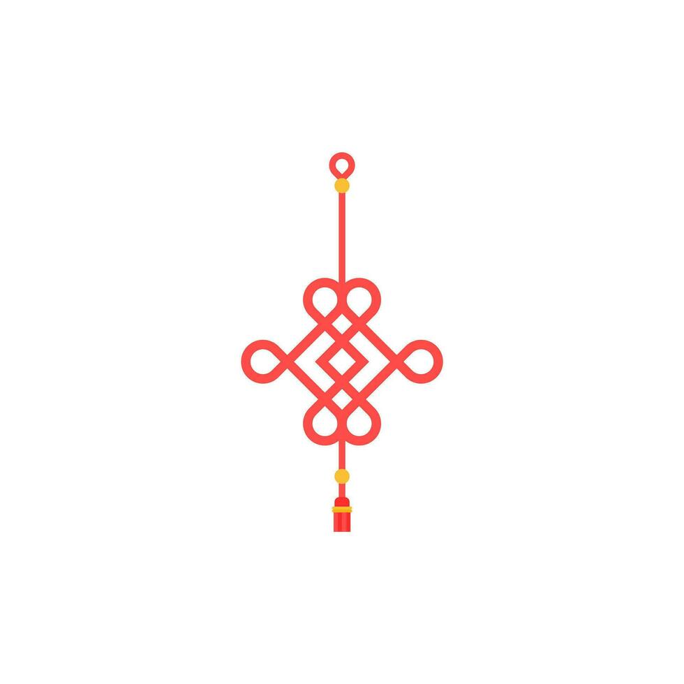 kinesisk röd Knut vektor illustration. kinesisk traditionell symbol
