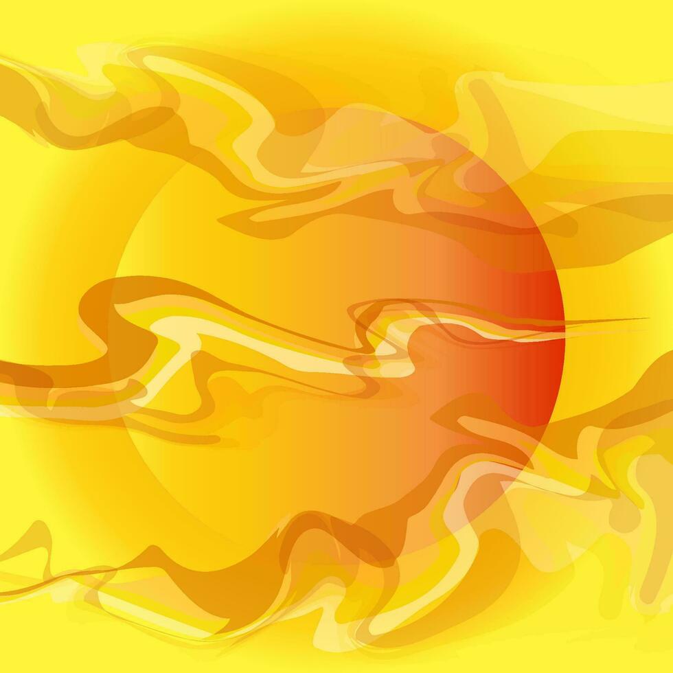 abstrakt Hintergrund mit Gelb Sonne und wellig Linien. Vektor Illustration