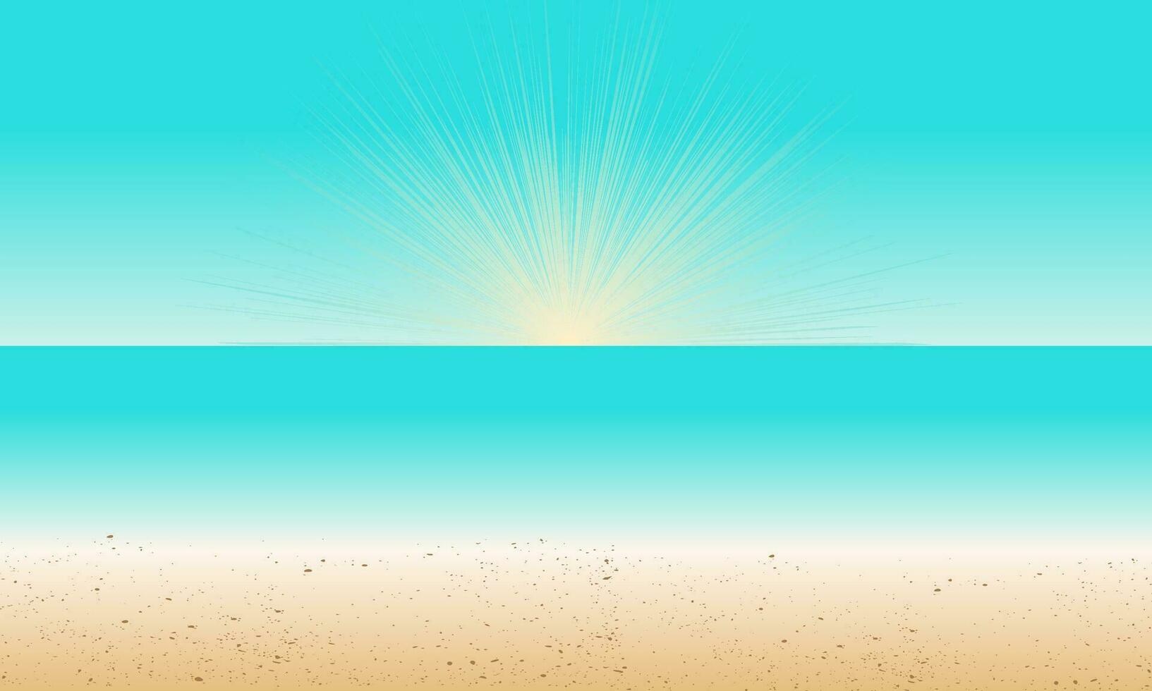 sommar strand bakgrund med solstrålar och sand. vektor illustration.