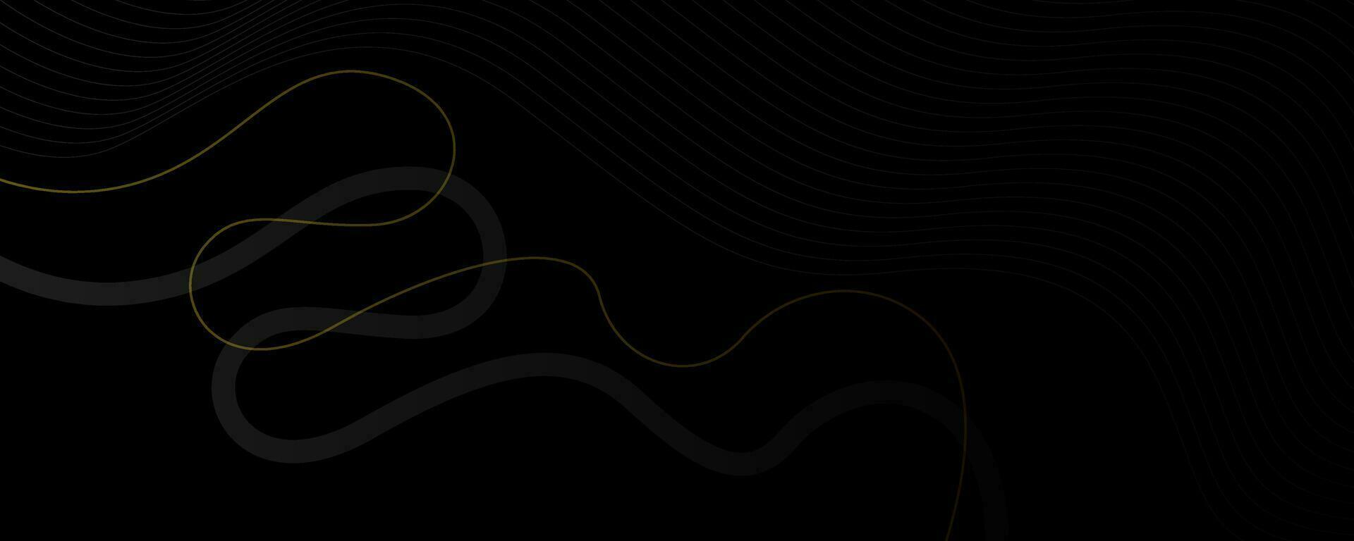 abstrakt Hintergrund mit wellig Linien im schwarz und Gold Farben. Vektor Illustration