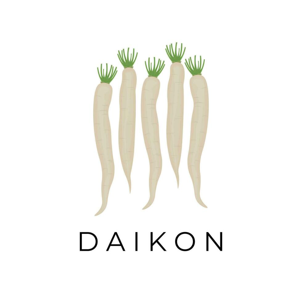 Winter Daikon oder Weiß Rettich Illustration Logo vektor