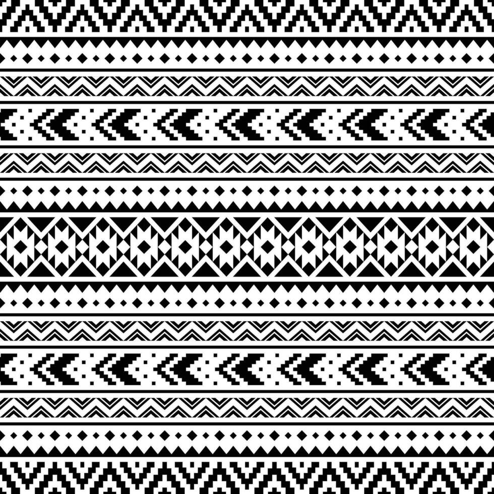 nahtlos abstrakt ethnisch Muster Design. Stammes- aztekisch geometrisch Illustration. schwarz und Weiß Farben. Design zum Textil, Stoff, Kleidung, Vorhang, Teppich, Ornament, Hintergrund, Hintergrund, Papier. vektor