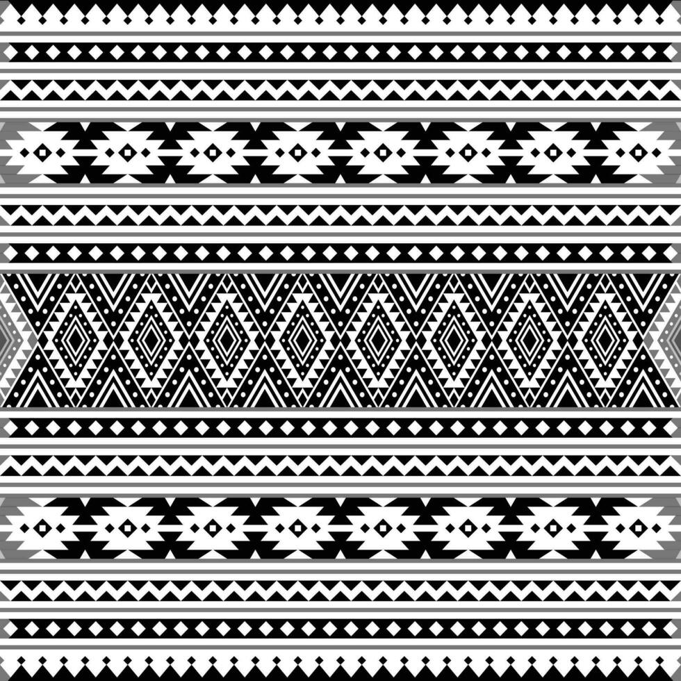 Stammes- nahtlos Muster. Vektor Illustration Rand Stil. schwarz und Weiß Farben. ethnisch geometrisch Kunst drucken Design zum Textil- Vorlage, Stoff, Kleidung, Vorhang, Teppich, Ornament, Hintergrund.