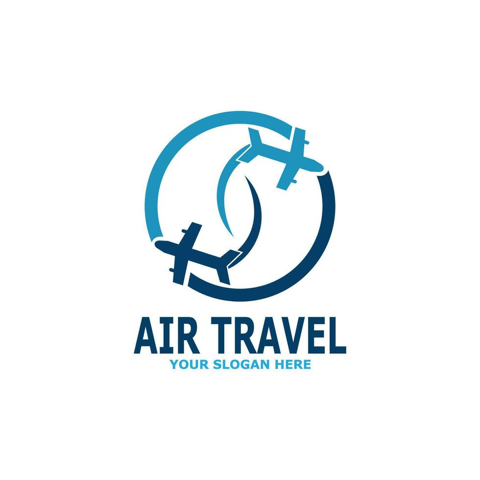 Blau Luft Reise Agentur Reise Logo Vorlage vektor