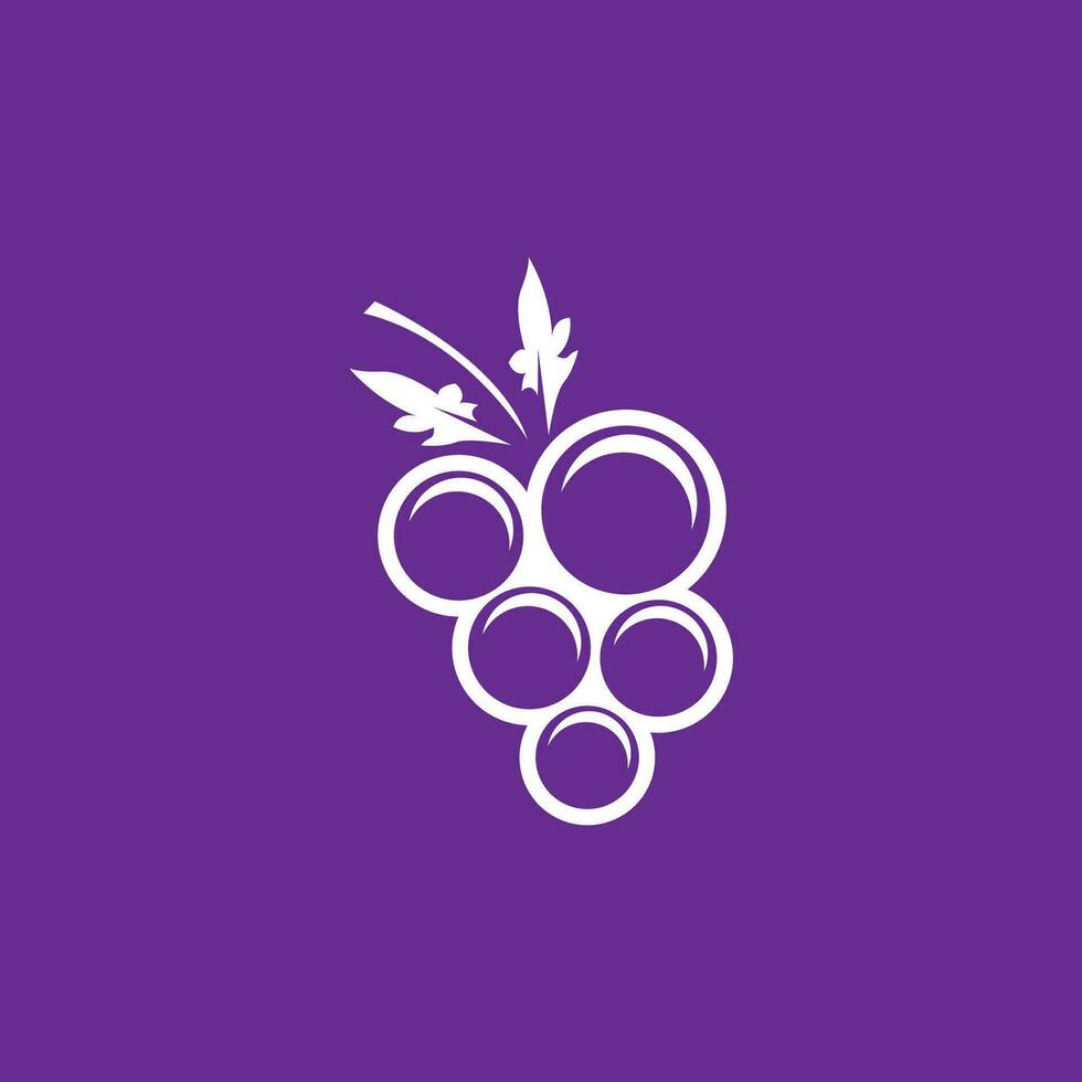 modern frukt druva logotyp mall vektor