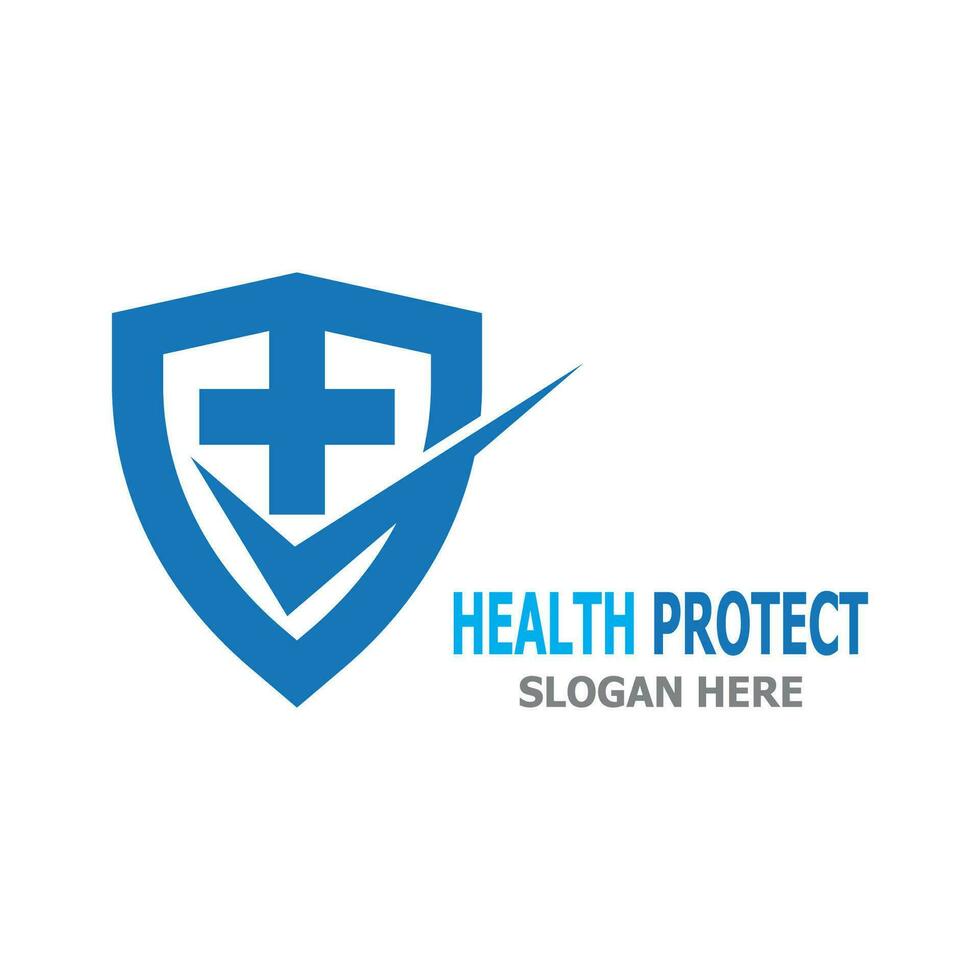 hälsa vård skydda medicin logotyp vektor mall