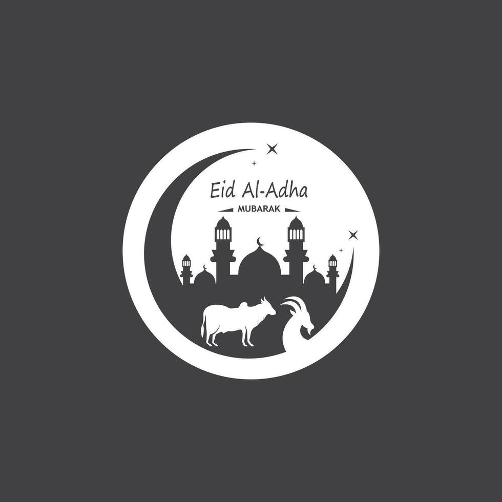 eid al adha Mubarak Logo Vektor Illustration