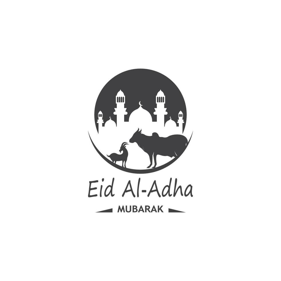 eid al Adha mubarak logotyp vektor illustration