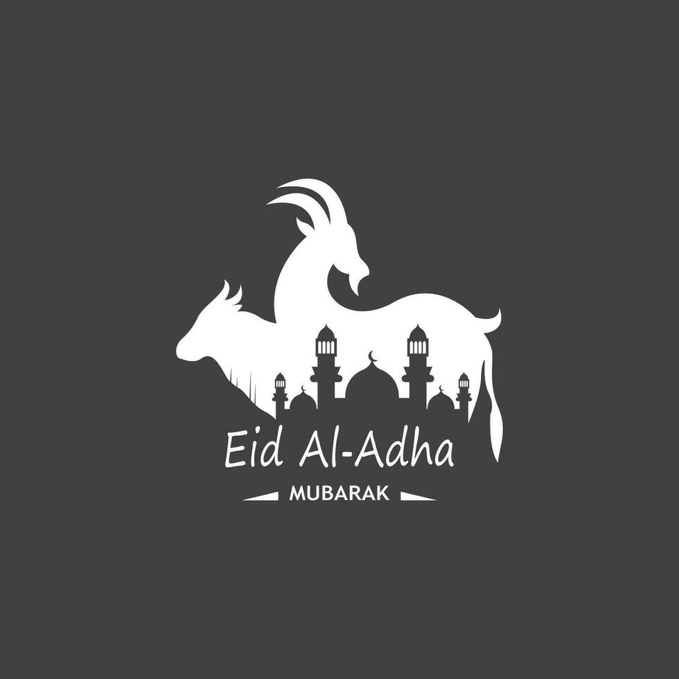 eid al Adha mubarak logotyp vektor illustration