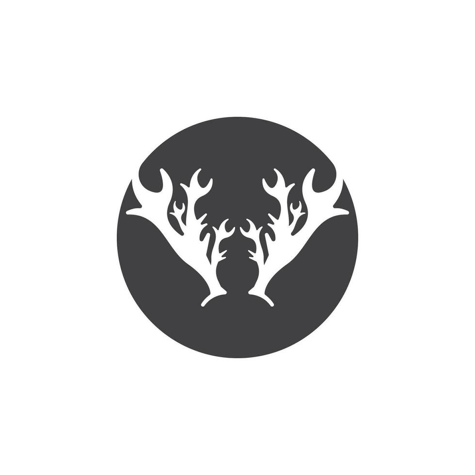 rådjur horn logotyp mall illustration design vektor