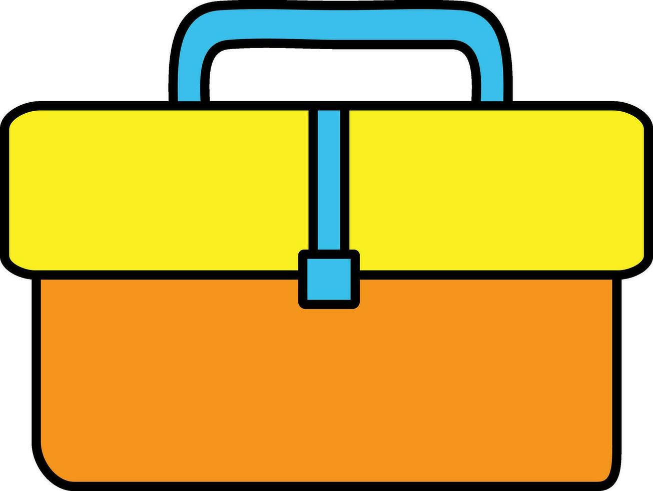Handtasche im Orange und Gelb, Blau Farbe. vektor