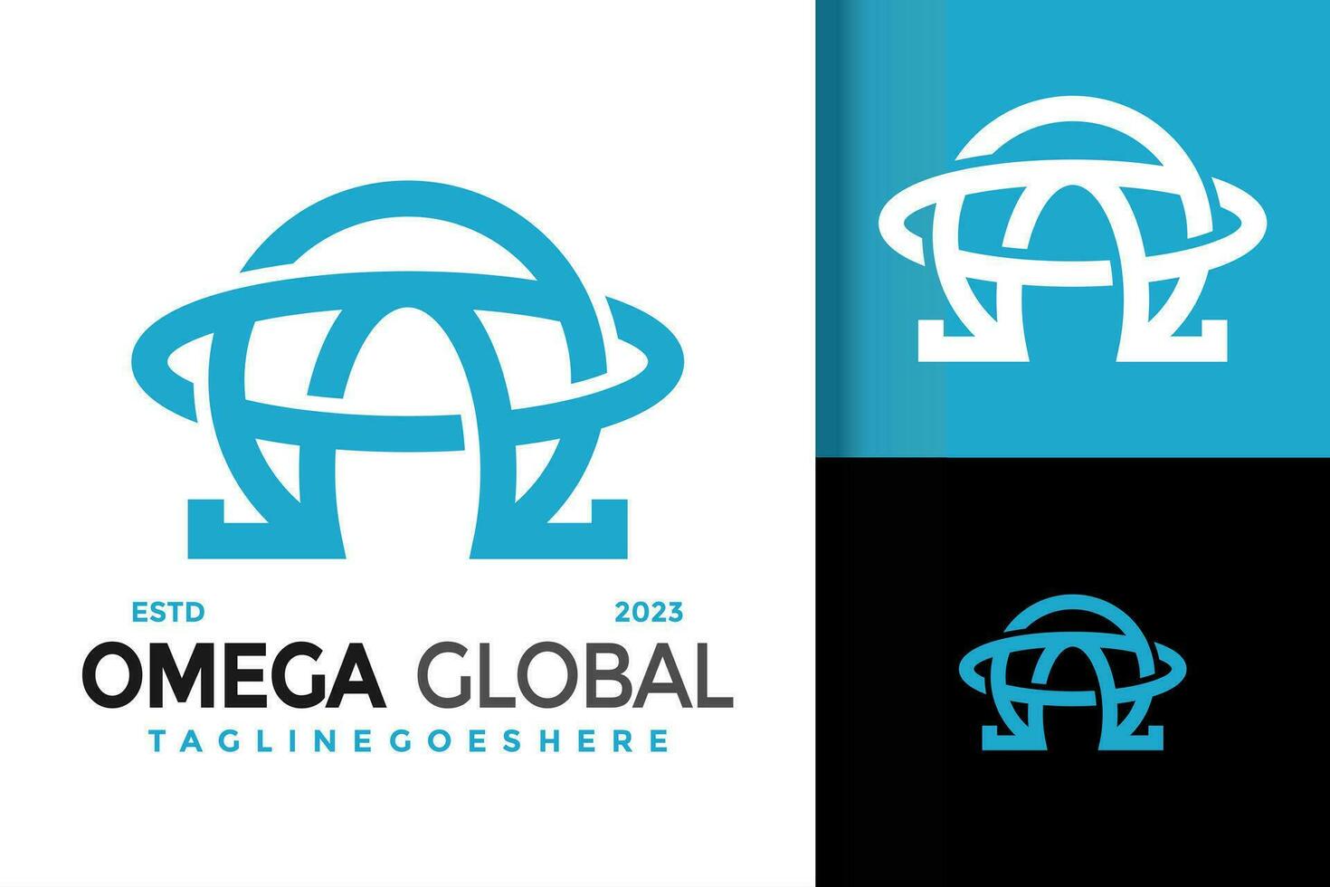 Omega global Brief ein Logo Vektor Symbol Illustration