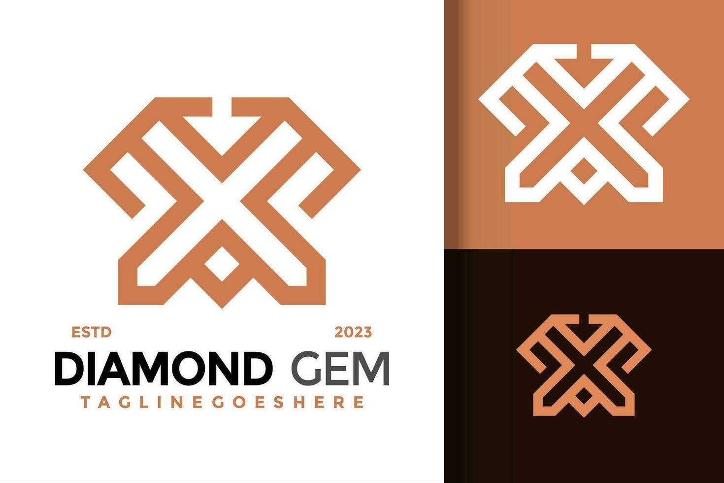 brev x diamant sten logotyp vektor ikon illustration