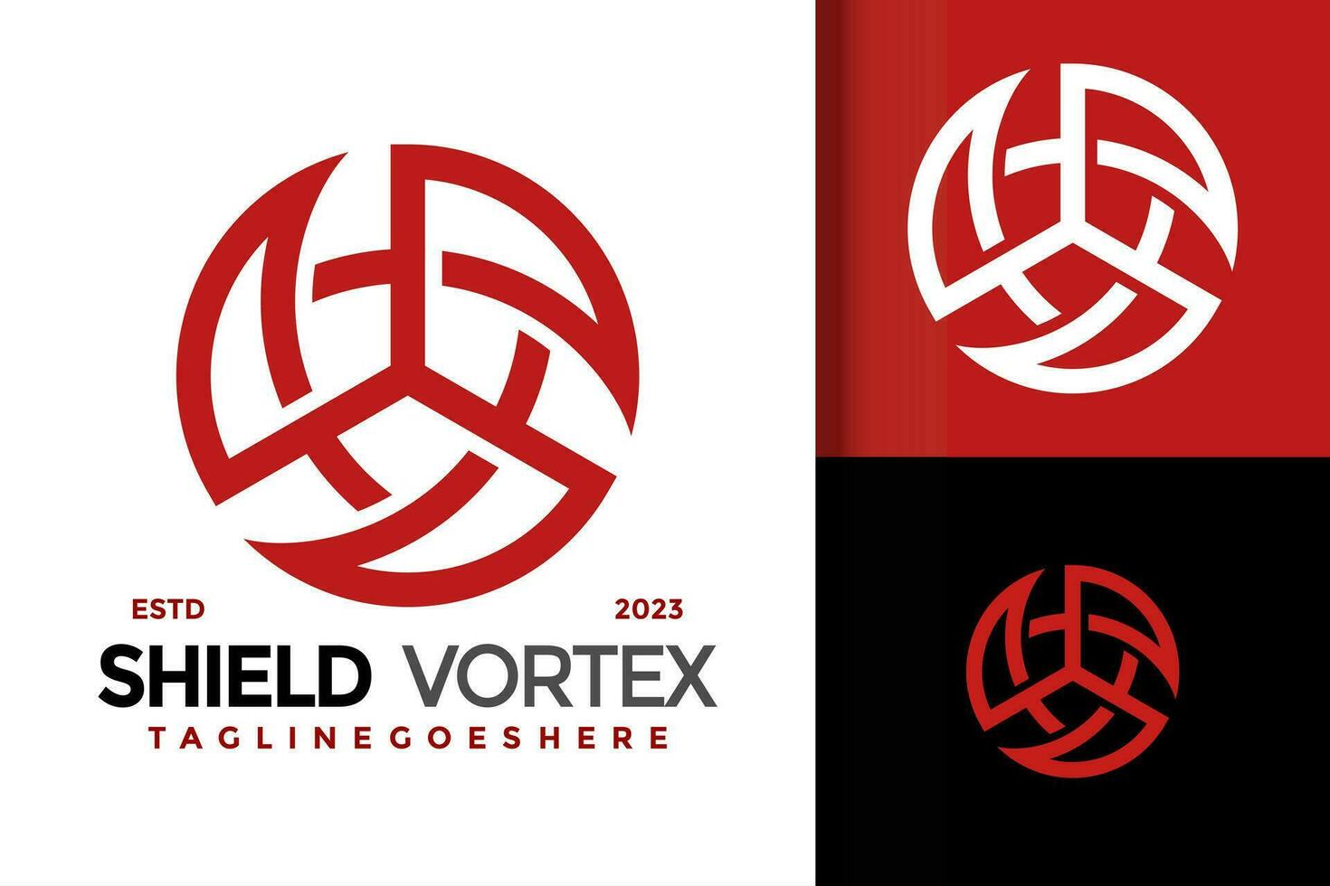 Schild Wirbel Logo Vektor Symbol Illustration