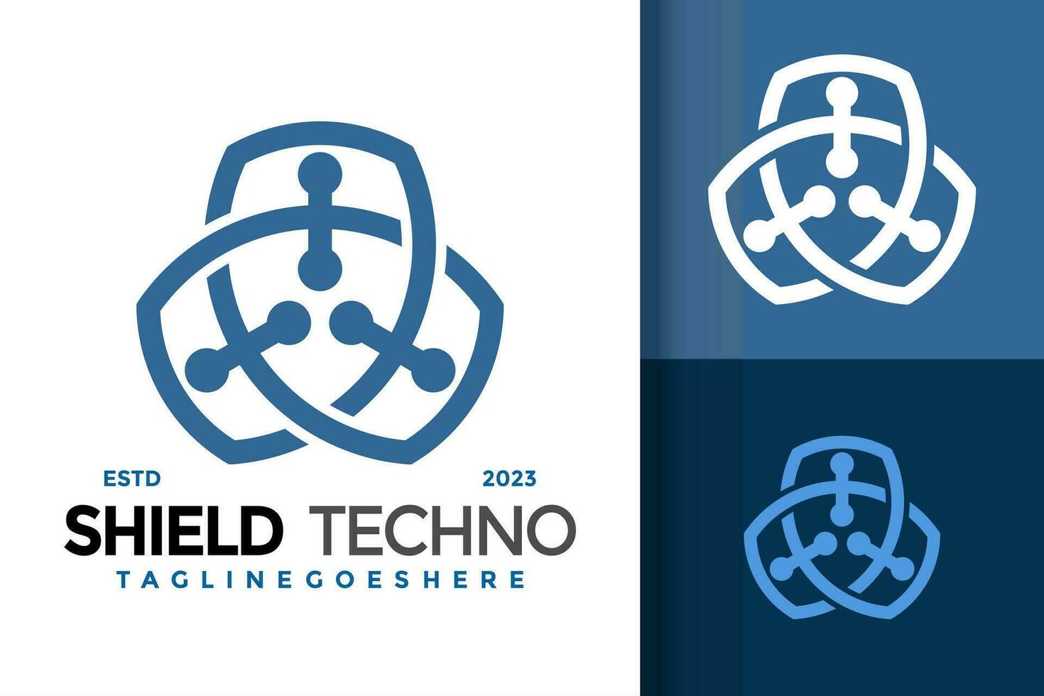 Schild Technologie Logo Vektor Symbol Illustration