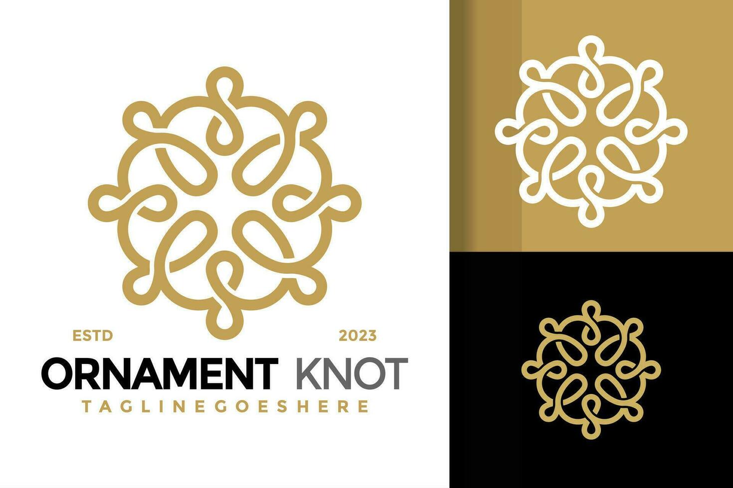 golden Ornament Knoten Logo Design Vektor Symbol Symbol Illustration