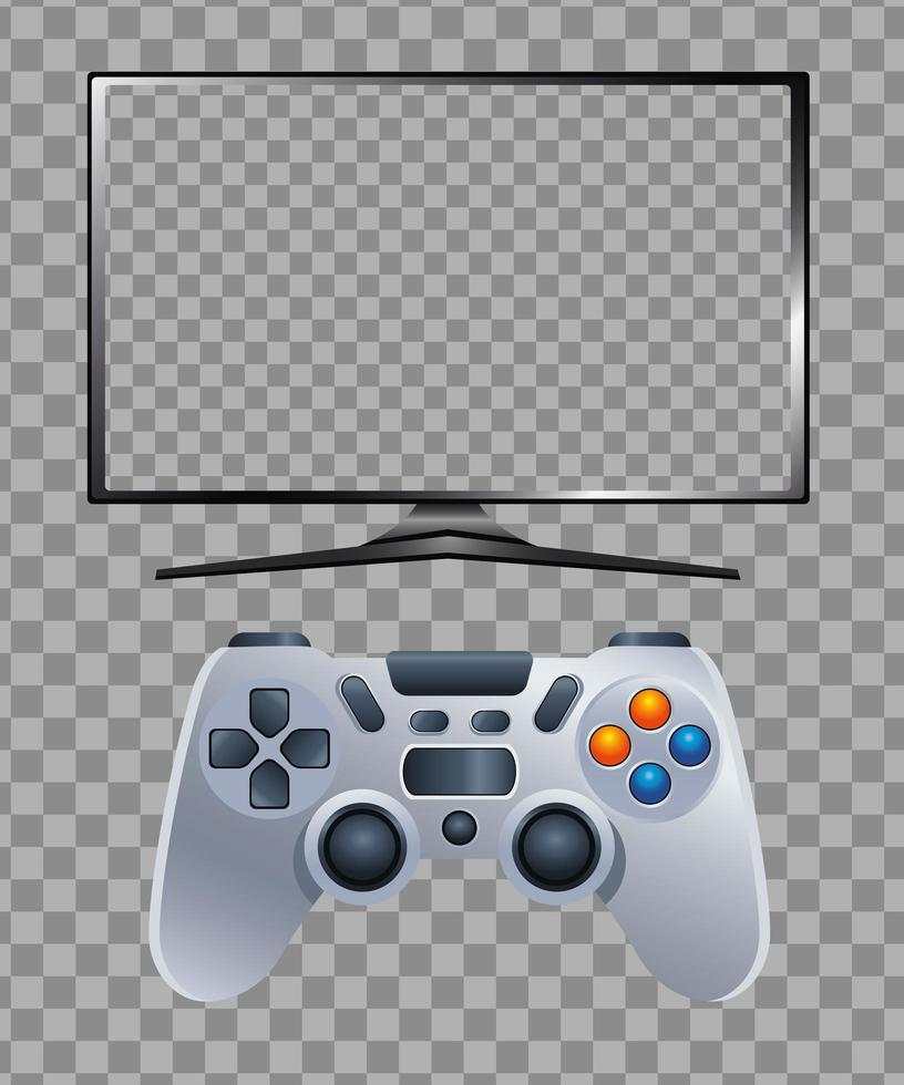 datorskärm med videospelkontroll vektor