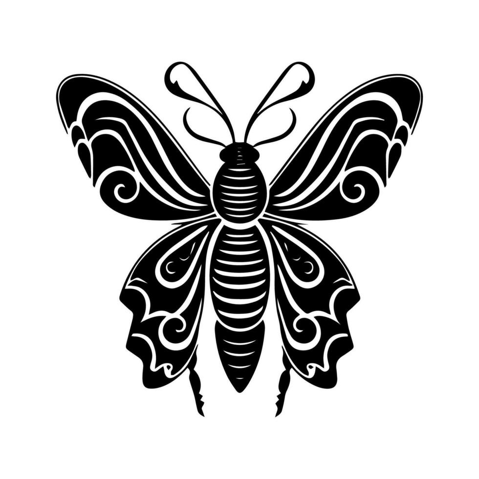 hand dragen insekt stam- tatuering illustration med invecklad detaljer och djärv rader. perfekt för de där vem omfamning de skönhet av natur och symbolism. vektor