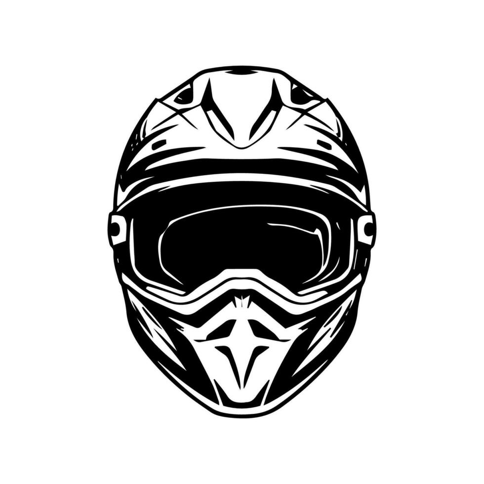 Moto-Cross Helm Biker Logo Design Illustration vektor