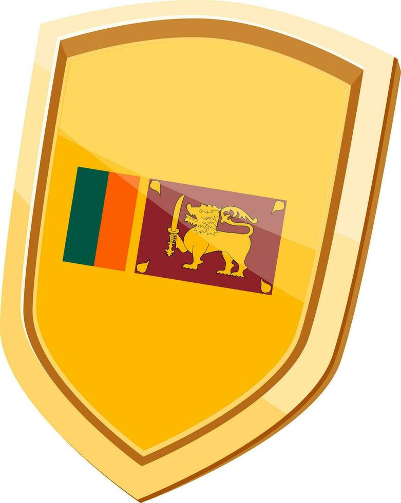 golden Schild mit Flagge von sri lanka. vektor