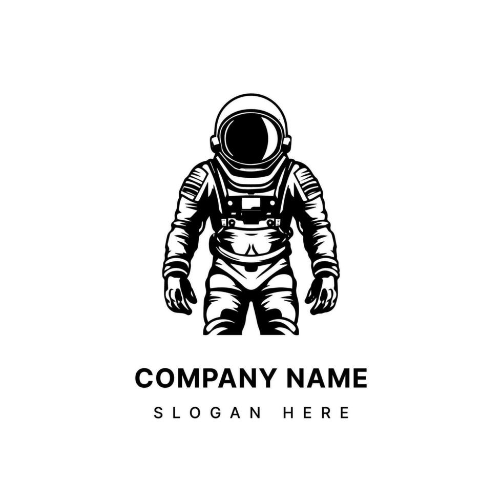 nå för de stjärnor med vår astronaut tema logotyp design. förkroppsligande äventyr, nyfikenhet, och de anda av utforskning vektor