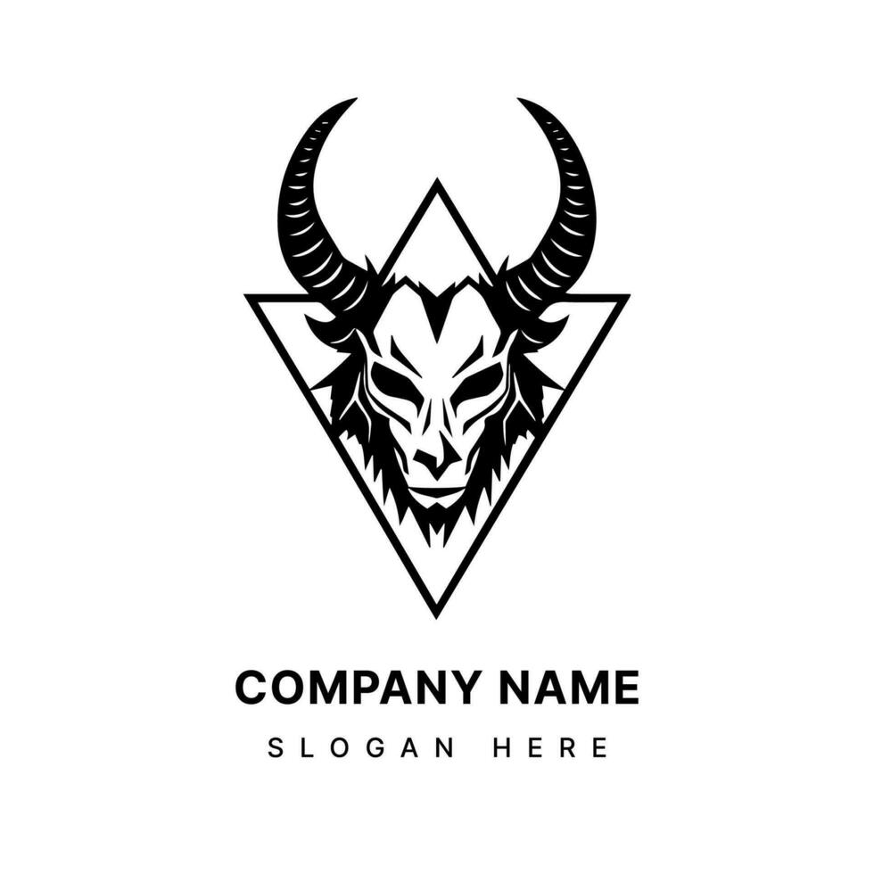 omfamning de gåtfull locka av de baphomet huvud illustration logotyp design. fängslande, ockult inspirerad, och perfekt för en varumärke den där står ut. vektor