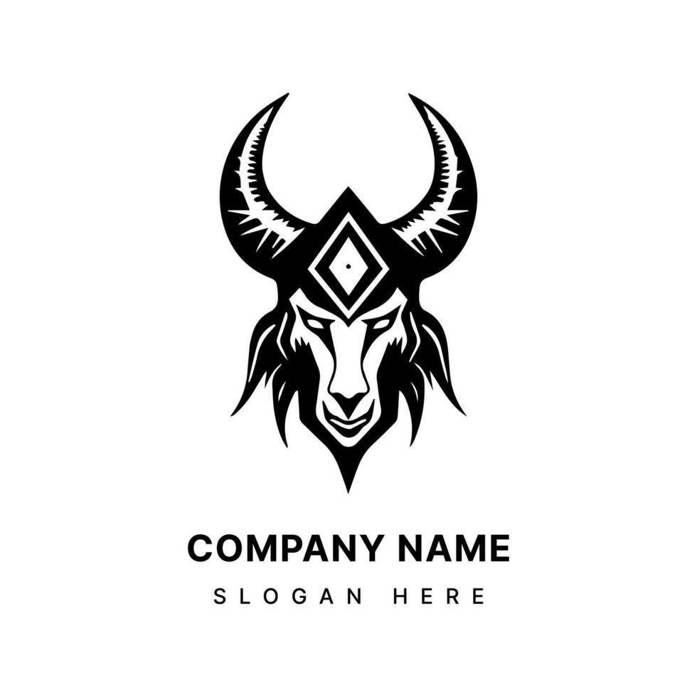 baphomet huvud illustration logotyp design vektor