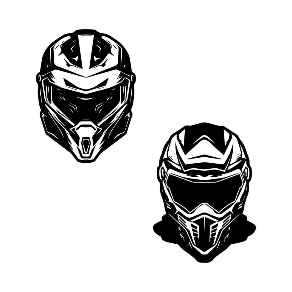 Moto-Cross Helm Biker Logo Design Illustration vektor