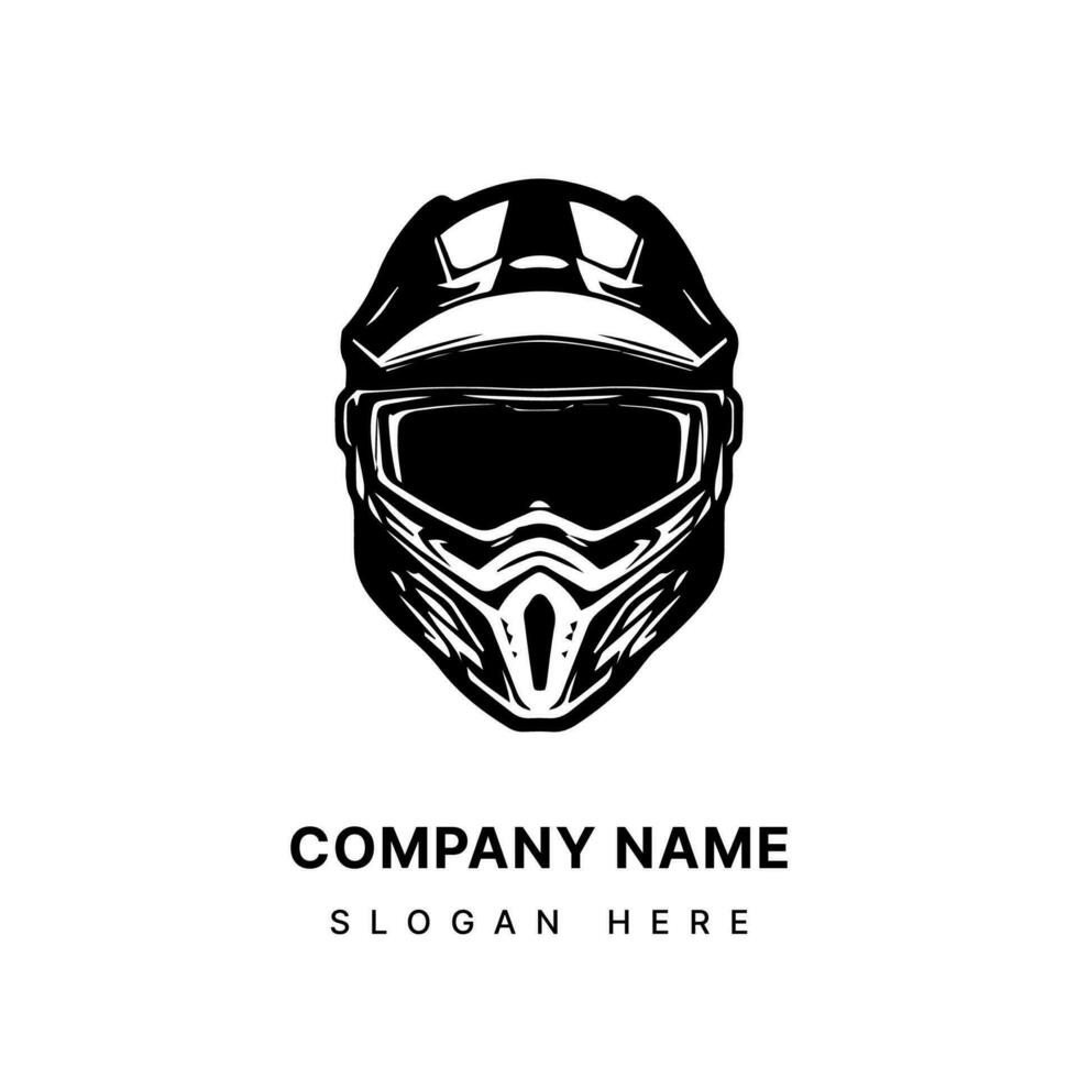 Moto-Cross Helm Biker Logo Design Illustration vektor