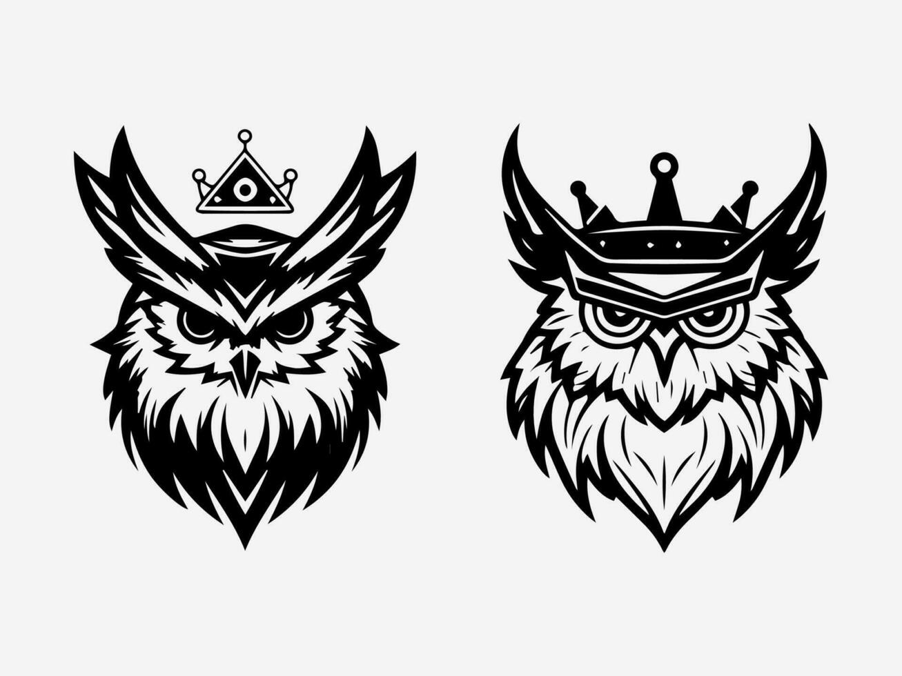 invecklad hand dragen Uggla logotyp design illustration, symboliserar visdom, mysterium, och en Rör av fantasier vektor