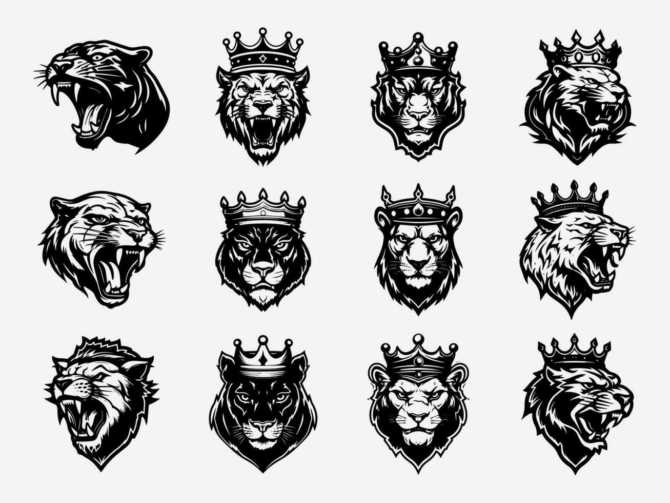 Panther Hand gezeichnet Logo Design Illustration vektor