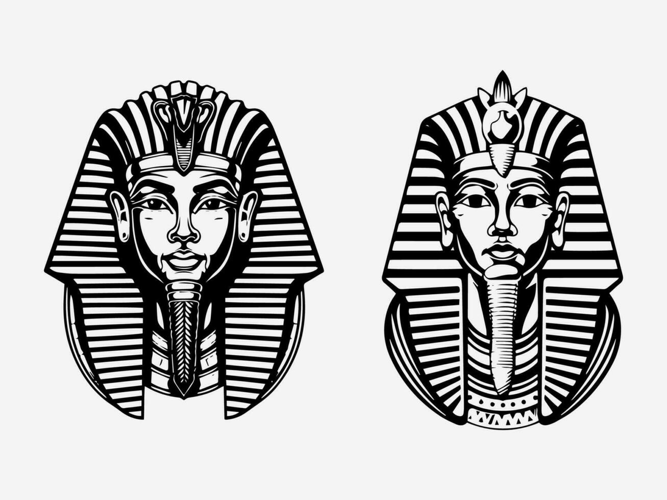 kompliziert Hand gezeichnet Illustration von ein Pharao, Darstellen Leistung, Weisheit, und kulturell Reichtum, Ideal zum ein unverwechselbar Logo Design vektor