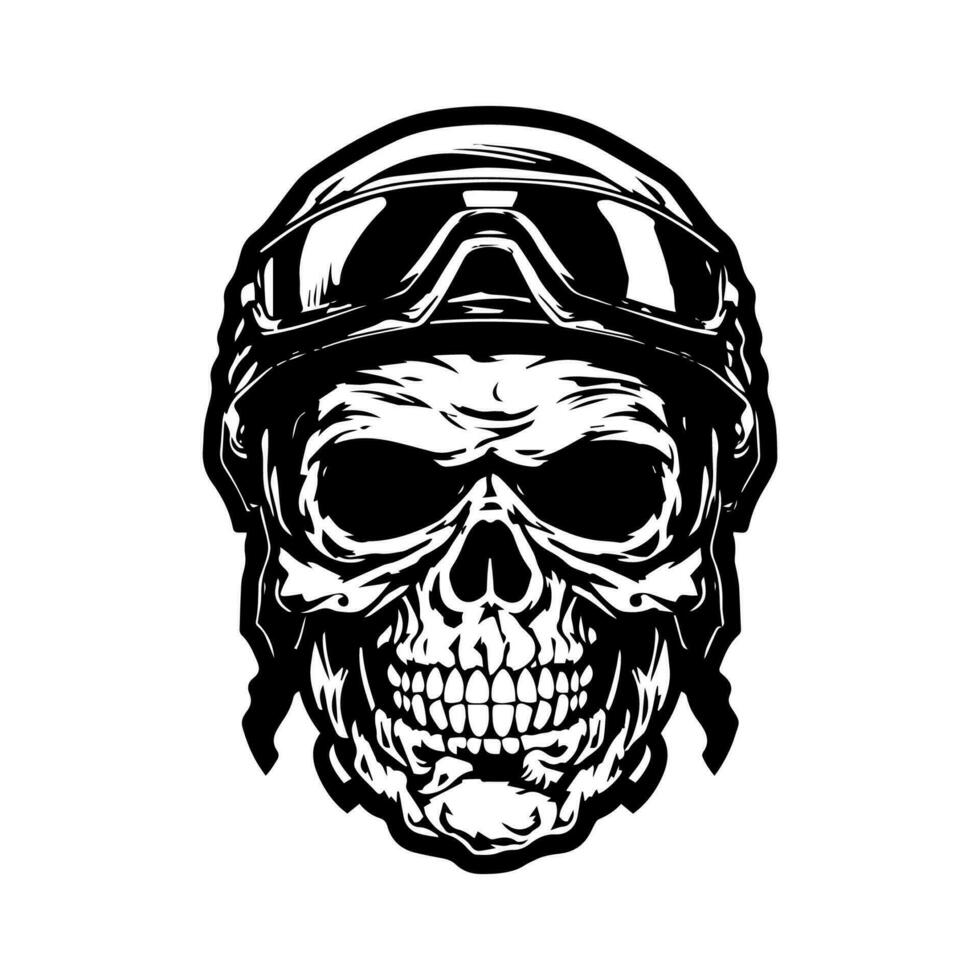 Schädel Zombie tragen Motorrad Biker Helm Logo vektor