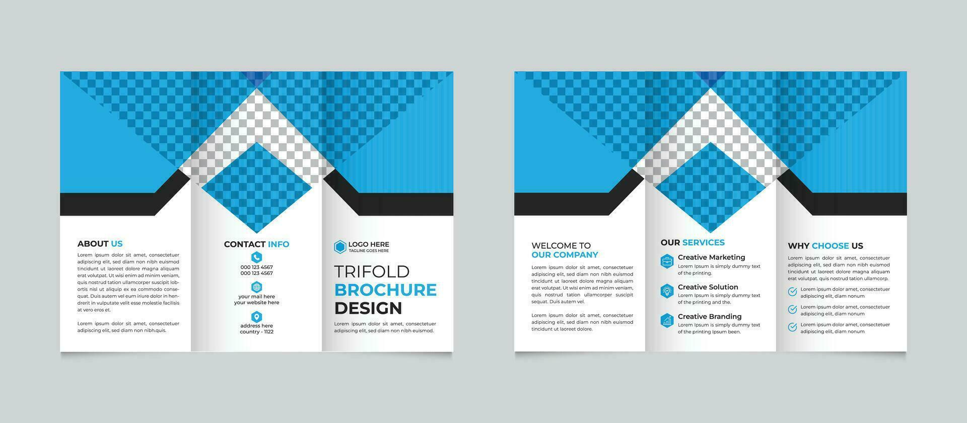 korporativ kreativ modern minimal Geschäft dreifach Broschüre Design Vorlage zum Ihre Unternehmen kostenlos Vektor