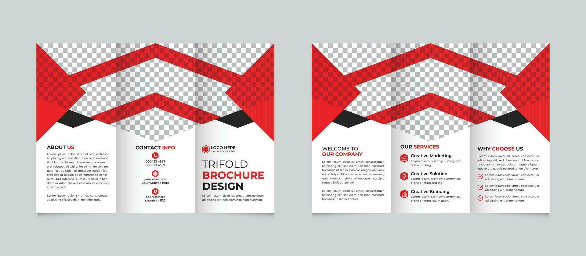 professionell företags- kreativ modern minimal företag trifold broschyr design mall för din företag fri vektor